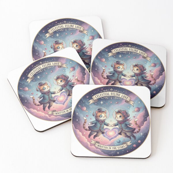 Item preview, Celestial Feline Love: Astronaut Cats Written in the Stars designed and sold by Nomadic-Prints.