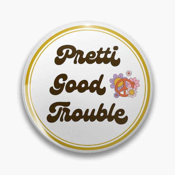 Item preview, Pretti Good Trouble Gold Peace Flowers designed and sold by Sweetgrass Supply.