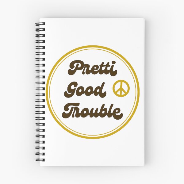 Item preview,  Pretti Good Trouble Gold Peace Symbol designed and sold by Sweetgrass Supply.