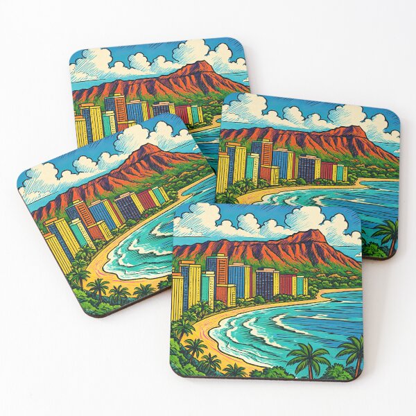 Item preview, Honolulu, city | Comics stylCartoone -  designed and sold by ComicsFactory.