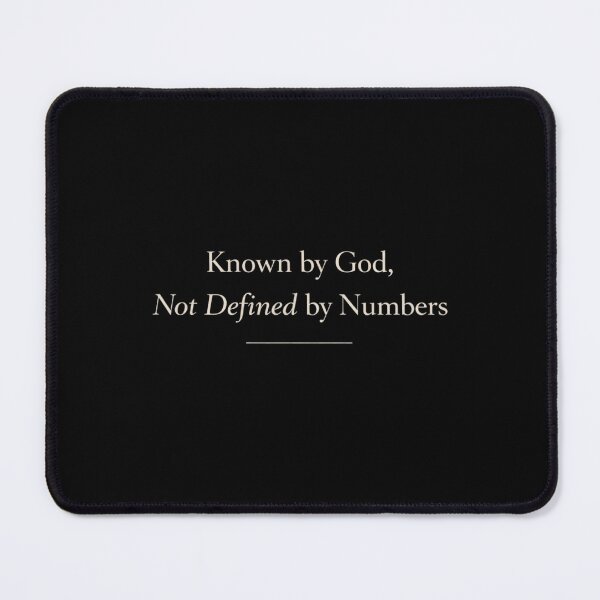 Item preview, Known by God Not Defined by Numbers – Christian Identity Faith Quote designed and sold by astersgraphics.
