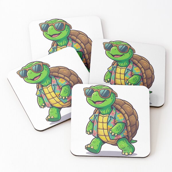 Item preview, Cool Turtle in Sunglasses – Tropical Hawaiian Cartoon Turtle designed and sold by Royalsticker.