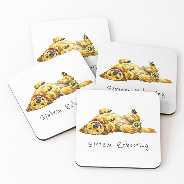 Item preview, System Rebooting Funny Dog Sticker – Golden Retriever Sleeping Meme Art designed and sold by Annette Brown.