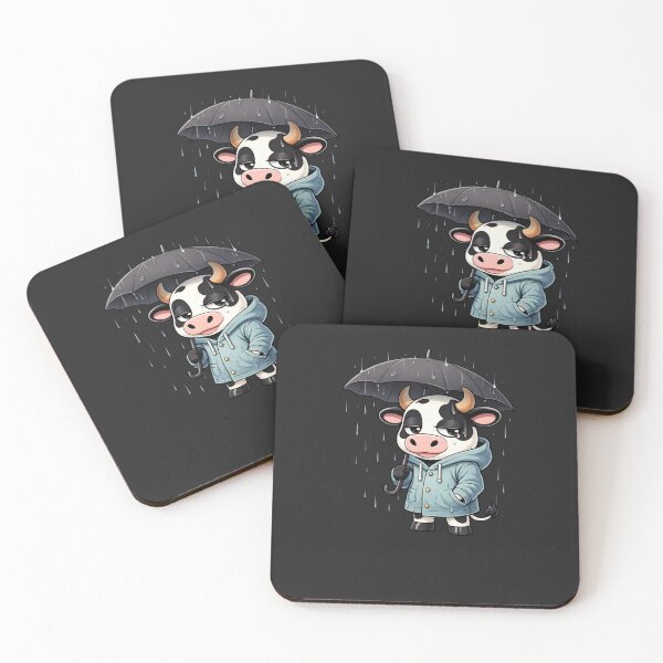 Item preview, Rainy Mood Cow – Cute Chibi Cow Cartoon | Calm Emotional Lifestyle Design designed and sold by ColorSplash123.