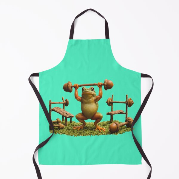 Item preview, Whimsical Fitness Frog Lifting Acorn Weights Nature Gym Art designed and sold by zohocreations.