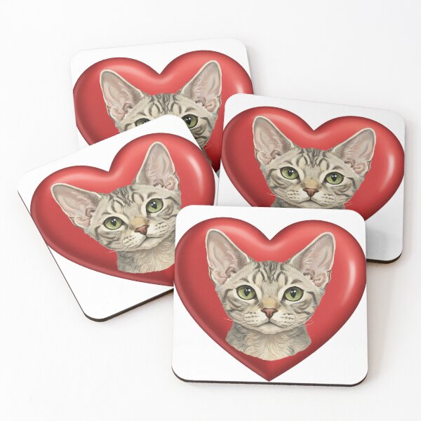 Item preview, Valentines Pets in Hearts Devon Rex designed and sold by KC's.