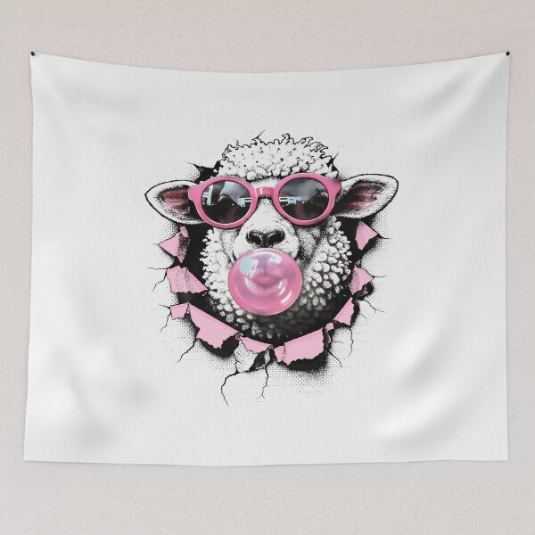 Item preview, Sheep Pop Art Bubble Gum Pink Sunglasses designed and sold by CreareAT.