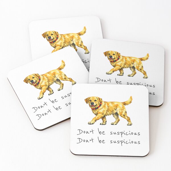 Item preview, Don't be suspicious Funny Dog Sticker – Labrador walking Meme Art designed and sold by Annette Brown.