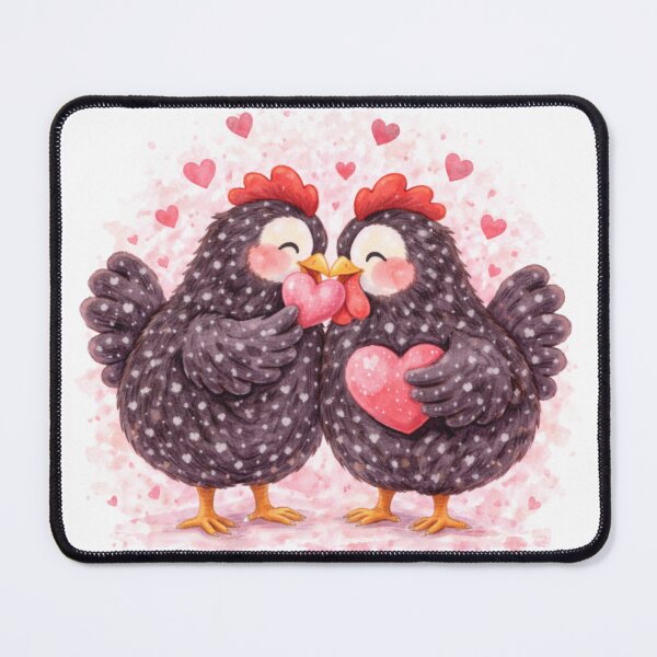 Item preview, Pecking You Forever – Cute Chicken Valentine Anniversary Watercolour Art designed and sold by inspired-works.