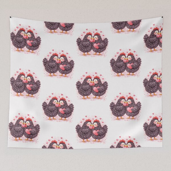 Item preview, Pecking You Forever – Cute Chicken Valentine Anniversary Watercolour Art designed and sold by inspired-works.
