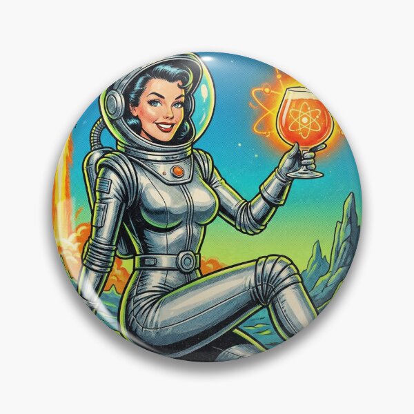 Item preview, Rocket Fuel Double IPA – Vintage 1950s Atomic Age Sci-Fi Pin-Up designed and sold by Cozy-Old-Pub.