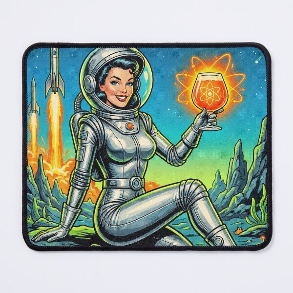 Item preview, Rocket Fuel Double IPA – Vintage 1950s Atomic Age Sci-Fi Pin-Up designed and sold by Cozy-Old-Pub.
