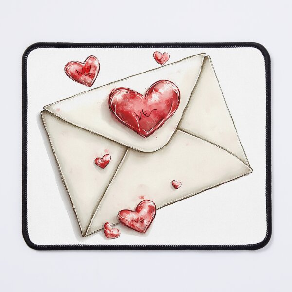 Item preview, Love Envelope Heart Seal Saint Valentine's Day - Cute Watercolor Red Heart NIE Art Print designed and sold by DesignArtist.ia.