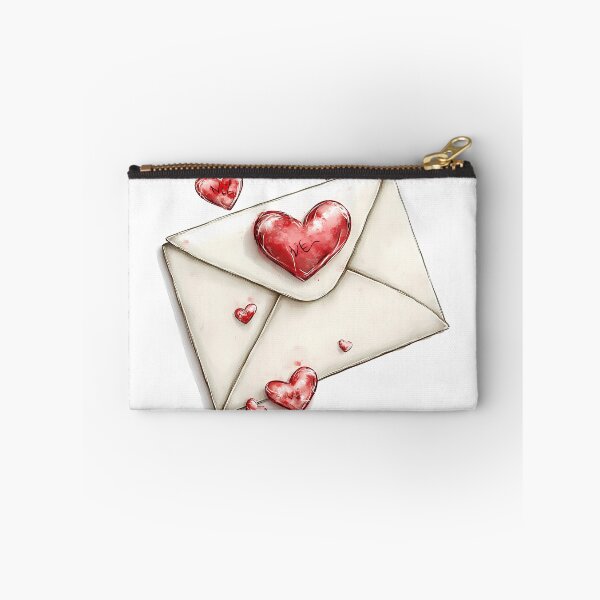 Item preview, Love Envelope Heart Seal Saint Valentine's Day - Cute Watercolor Red Heart NIE Art Print designed and sold by DesignArtist.ia.