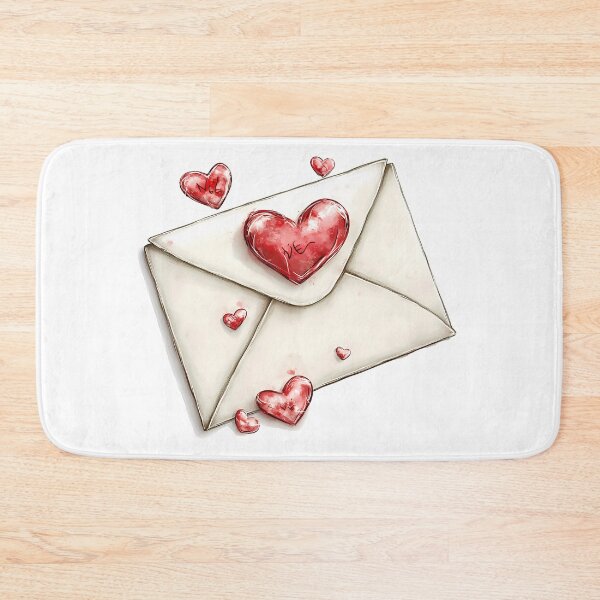 Item preview, Love Envelope Heart Seal Saint Valentine's Day - Cute Watercolor Red Heart NIE Art Print designed and sold by DesignArtist.ia.