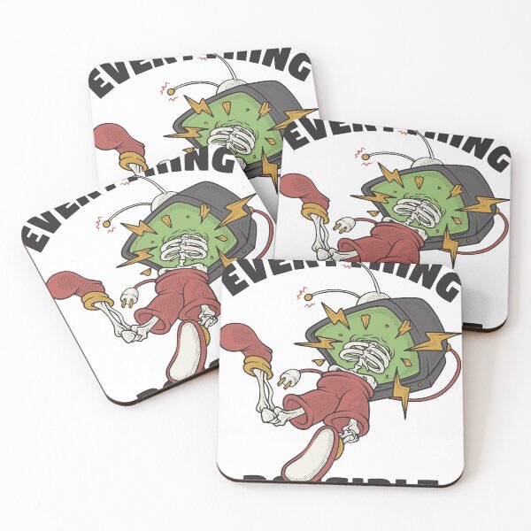 Item preview, Everything Possible – Retro Skeleton TV Cartoon Motivation Art designed and sold by Mammu-Fashion.