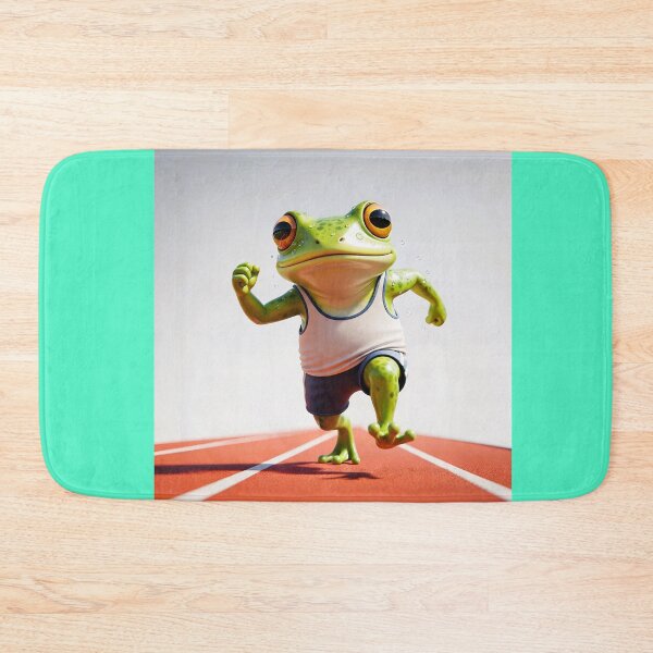Item preview, Whimsical Running Frog Athlete Track & Field Motivational Animal Art designed and sold by zohocreations.