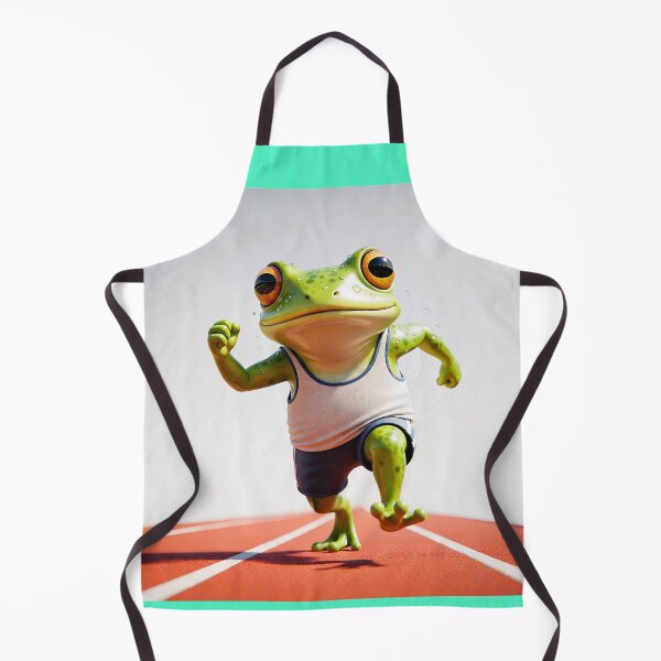 Item preview, Whimsical Running Frog Athlete Track & Field Motivational Animal Art designed and sold by zohocreations.