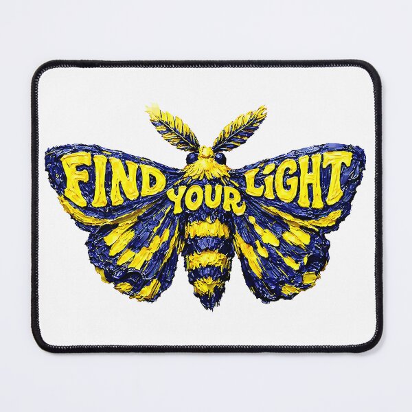 Item preview, Find Your Light Ornate Moth - Navy Blue 3D Impasto Art designed and sold by LSphere Art.