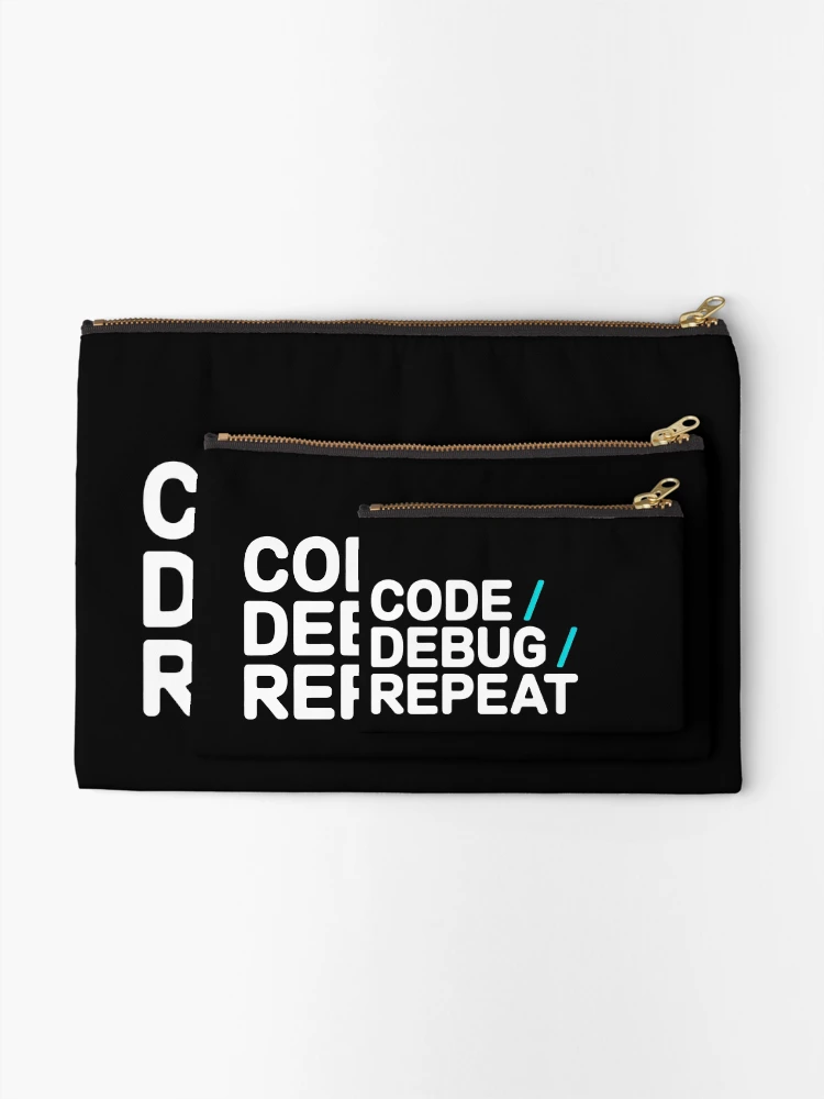 Thumbnail 2 of 4, Zipper Pouch, Code Debug Repeat Cycle designed and sold by SplashTastic.