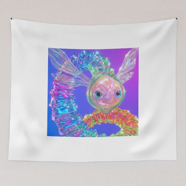 Item preview, Iridescent Rainbow Worm Creature with Wings designed and sold by maboroshilab.