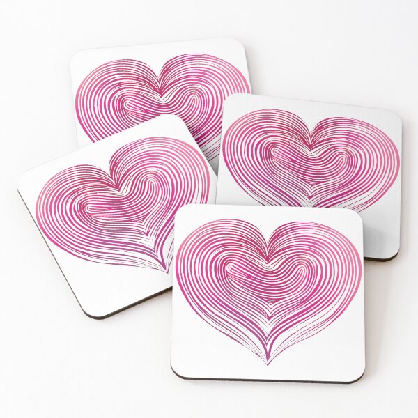 Item preview, Hypnotic Concentric Pink Heart Saint Valentine's Day - Modern Line Wave Love Art Print designed and sold by DesignArtist.ia.