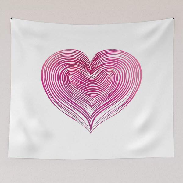 Item preview, Hypnotic Concentric Pink Heart Saint Valentine's Day - Modern Line Wave Love Art Print designed and sold by DesignArtist.ia.