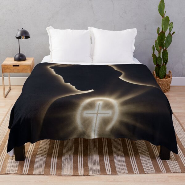 Item preview, Jesus Christ Silhouette with Glowing Cross – Christian Faith Art, Spiritual Wall Decor, Religious Gift designed and sold by stylishdzign.