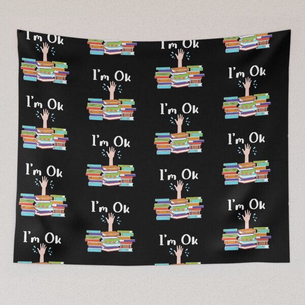 Item preview, Funny I'm Ok Hand Stacked Books Illustrations, Cute Booklover Librarian Gift  designed and sold by Thread&Fable.