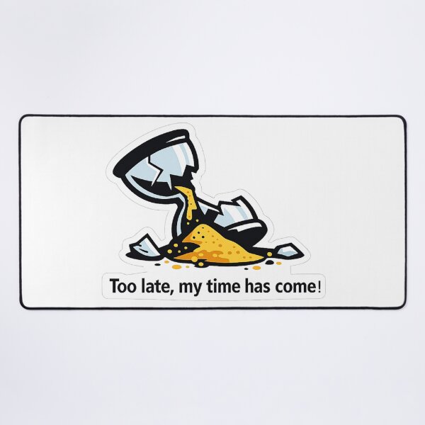 Item preview, Too Late, My Time Has Come – Motivational Hourglass Illustration designed and sold by inaveed.