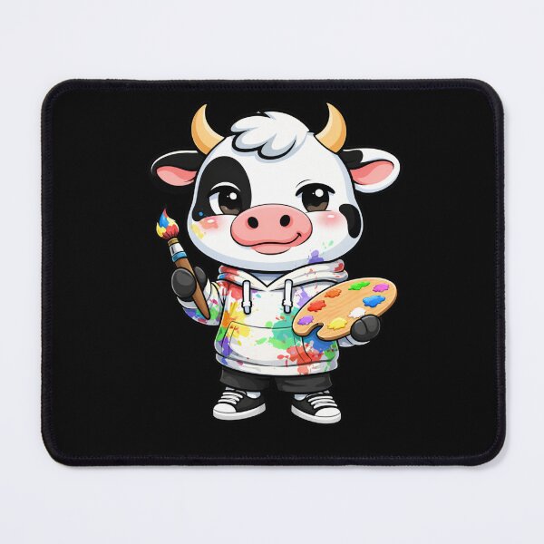 Item preview, Artist Cow – Cute Kawaii Chibi Cow Cartoon | Creative Lifestyle Design designed and sold by ColorSplash123.
