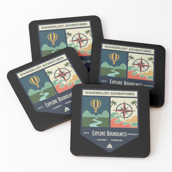 Item preview, Wanderlust Adventures – Explore Boundless Freedom Badge designed and sold by Dogandesighn.