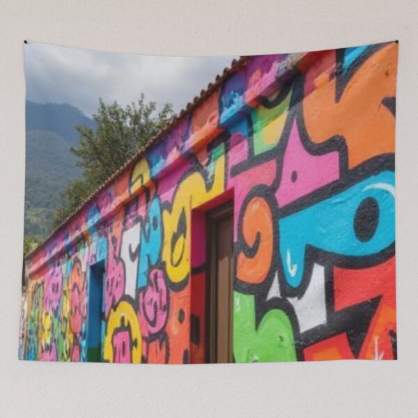 Item preview, Bogotá Pulse: Vibrant Street Mural of La Candelaria Style designed and sold by El-Idioma-Bros.