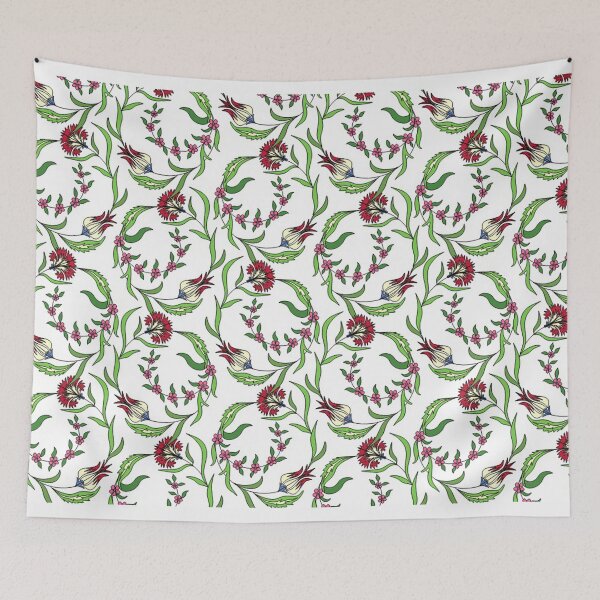 Item preview, The Path - Traditional Ottoman Floral Pattern with Tulips and Carnations designed and sold by BFoStudio.