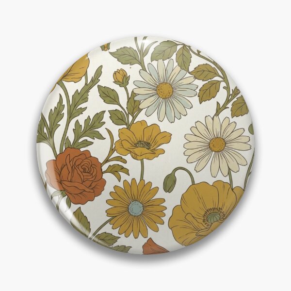 Item preview, Retro Garden Flowers Multi color designed and sold by medadesign.