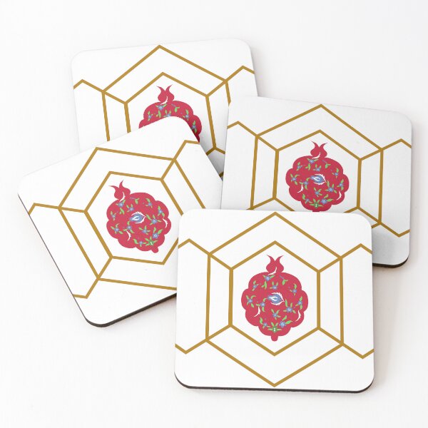Item preview, Kudret - Traditonal Ottoman Pomegranate and Geometric Lattice Pattern designed and sold by BFoStudio.