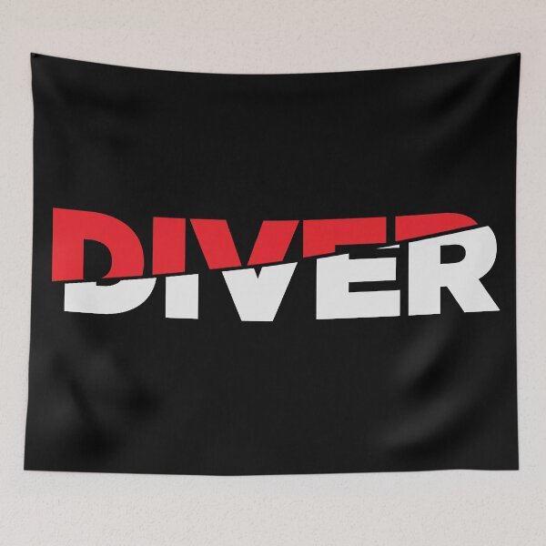 Item preview, Slashed DIVER Typography | Freediving, Scuba & Spearfishing designed and sold by cotros.
