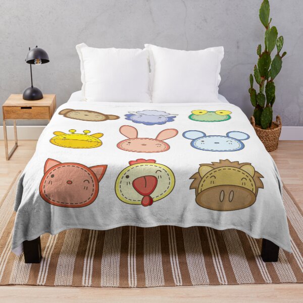 Item preview, Cute Plushie Animal Faces Sticker Pack - Kawaii Stitched Monkey Sheep Frog Giraffe Art Print designed and sold by DesignArtist.ia.