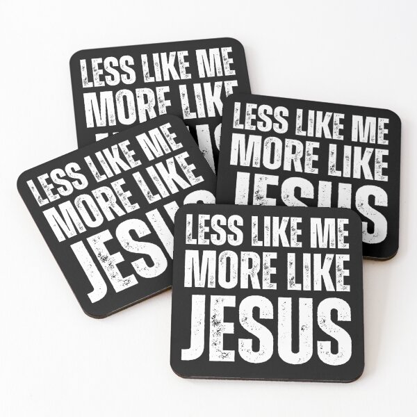 Item preview, Less Like Me More Like Jesus – Christian Faith Quote Design for Believers Distressed White Font designed and sold by GFamilyC.