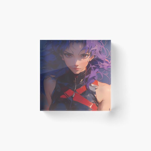 Item preview, Misato Katsuragi Evangelion Intense Purple Hair Sci Fi Portrait designed and sold by mildaclairmo.