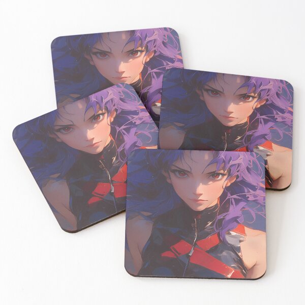 Item preview, Misato Katsuragi Evangelion Intense Purple Hair Sci Fi Portrait designed and sold by mildaclairmo.