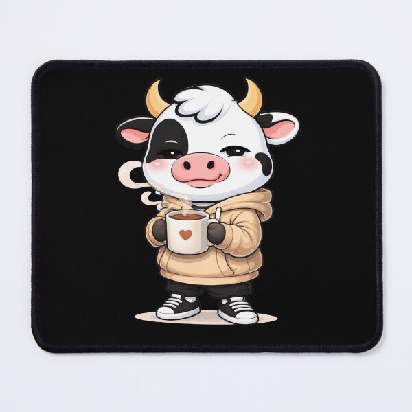 Item preview, Morning Coffee Cow – Cute Kawaii Cow Cartoon | Cozy Café Lifestyle Design designed and sold by ColorSplash123.