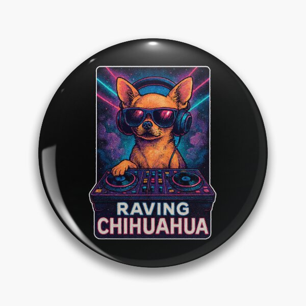 Item preview, Raving Chihuahua – DJ dog in the retro rave club designed and sold by Pineapple-Tree.
