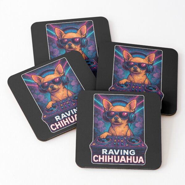 Item preview, Raving Chihuahua – DJ dog in the retro rave club designed and sold by Pineapple-Tree.