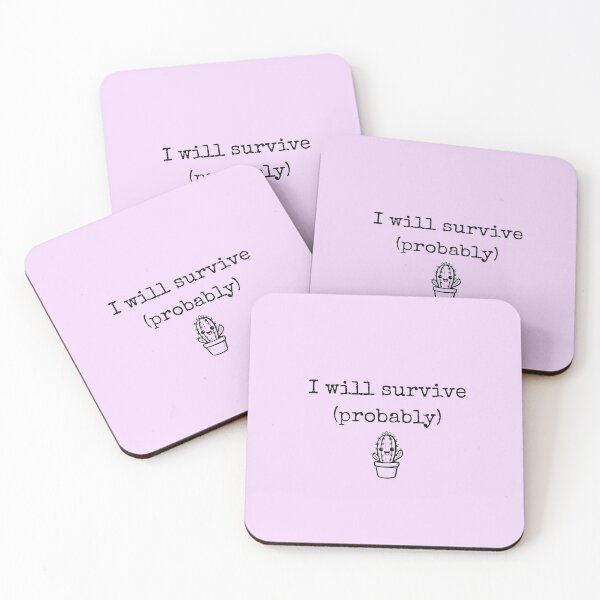Item preview, I Will Survive Probably - Funny Minimalist Cactus Plant Lover Pun designed and sold by ArtByMarcy.