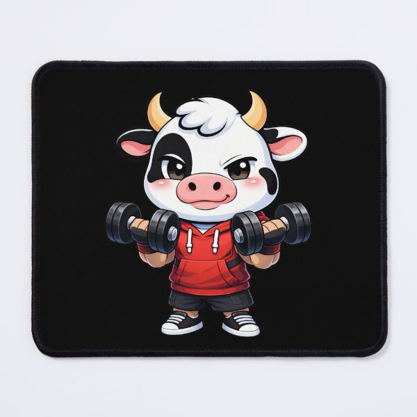Item preview, Gym Motivation Cow – Cute Chibi Cow Cartoon | Fitness Lifestyle Design designed and sold by ColorSplash123.