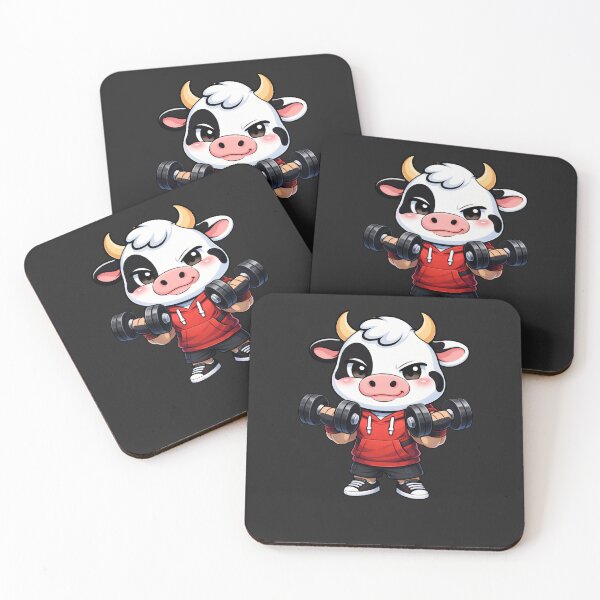 Item preview, Gym Motivation Cow – Cute Chibi Cow Cartoon | Fitness Lifestyle Design designed and sold by ColorSplash123.