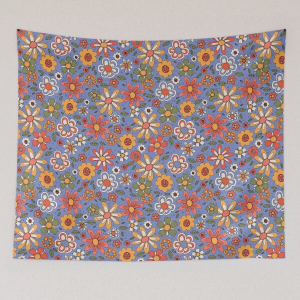 Item preview, Retro Garden Flowers Multi color designed and sold by medadesign.