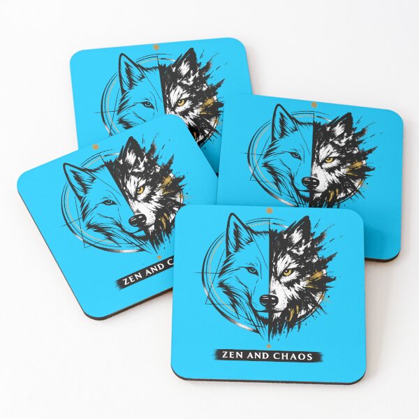 Item preview, Zen and Chaos – Minimalist Split Wolf Art designed and sold by Culture Atlas .