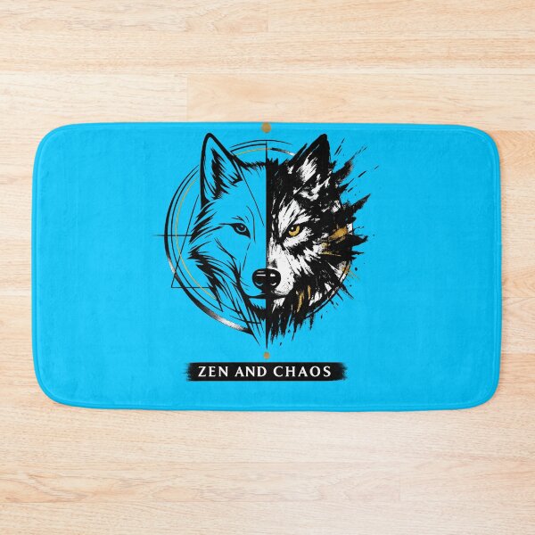 Item preview, Zen and Chaos – Minimalist Split Wolf Art designed and sold by Culture Atlas .